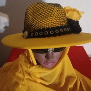 Gorgeous Panama Hat with Fishnet Top & Accoutrements